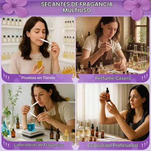 Vista 5 de 500 piezas de tiras para prueba de perfume, tiras de prueba de fragancia premium y multiusos, papel de muestra para prueba de aroma de perfume