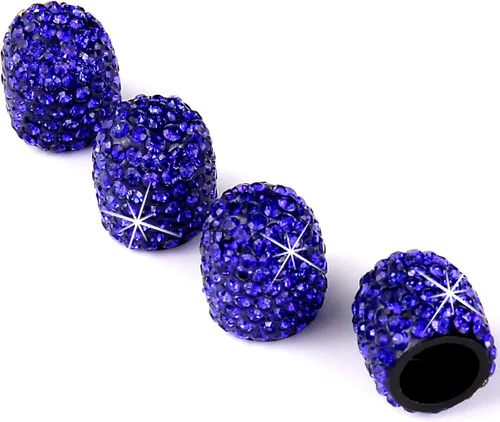 Vista 14 de Tapas de vástago de válvula de neumático Bling para automóvil, 4 piezas universales de tapas de vástago de válvulas de aire de neumáticos negras