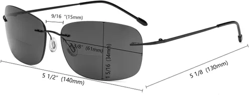 Vista 3 de Eyekepper Lentes de sol bifocales sin montura para mujeres y hombres, lectores bifocales ligeros para leer bajo el sol