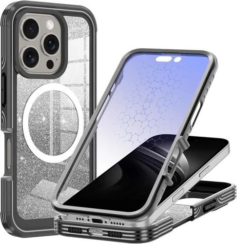 Vista 39 de Hekodonk Funda para iPhone 15 Pro Max, compatible con Magsafe [protector de pantalla de vidrio templado integrado y protección de lente de cámara]