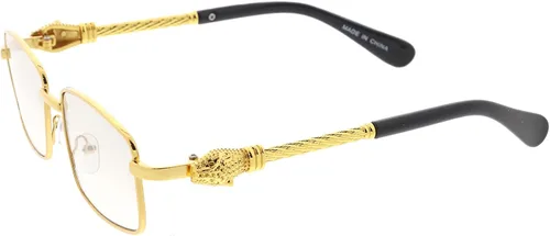 Vista 3 de zeroUV Bold Retro Jaguar Metal Plated Detail Square Sunglasses D247