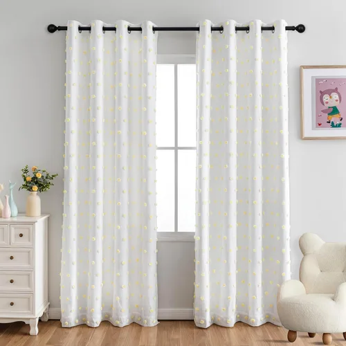 Vista 38 de MYSKY HOME - Cortinas opacas rosadas para dormitorio de niñas de 54 pulgadas de largo, cortinas cortas para tratamiento de ventanas, 100% cortinas