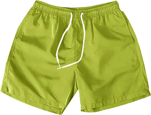 Vista 3 de Men's Swim Trunks Shorts Loose Fit Drawstring Beach Shorts Solid Color Lightweight Athletic Training Shorts with Pockets