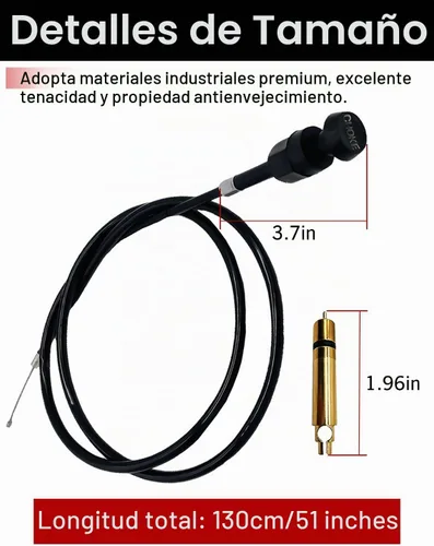 Vista 6 de Kit de cable de estrangulador de carburador y émbolo de válvula de arranque compatible con Honda TRX500 Foreman Rubicon 500 Cable de estrangulador