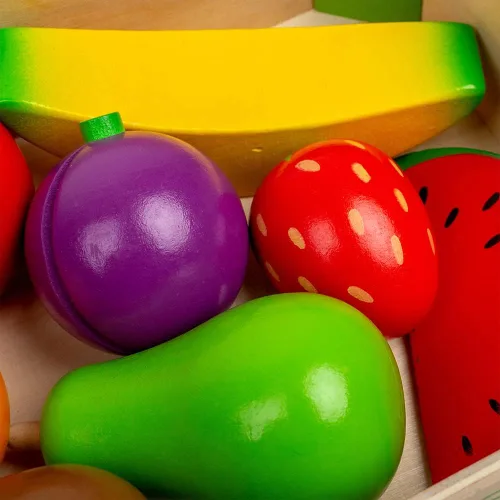 Vista 5 de Bigjigs Toys Caja de frutas de madera - Comida para jugar y juguetes de rol