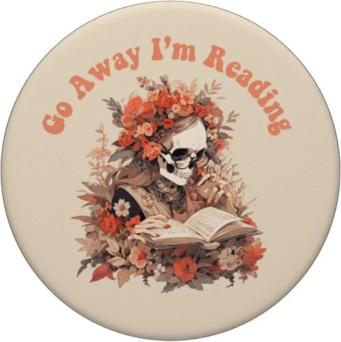 Vista 3 de Bookish - Divertido esqueleto gótico gótico amante de la lectura de libros, PopSockets intercambiables PopGrip