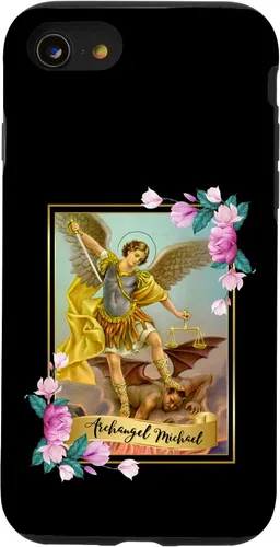 Vista 18 de Funda protectora para iPhone 17, diseño de ángel de la iglesia católica de San Miguel Arcángel