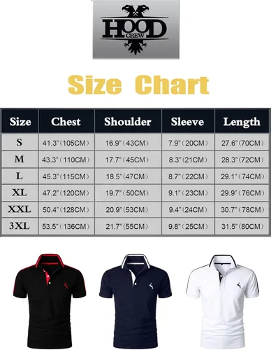 Vista 7 de HOOD CREW Polo de manga corta para hombre, estilo casual, deportivo, para golf, camiseta diseñada