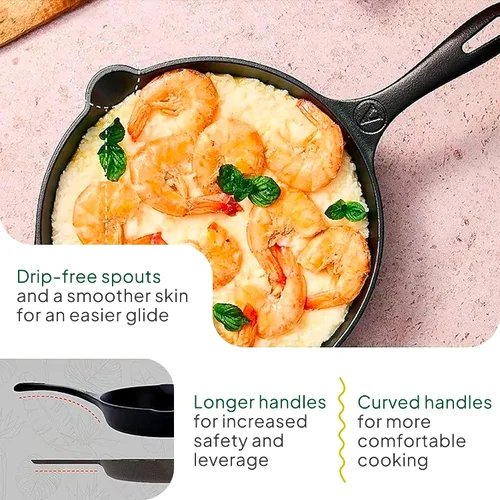 Vista 4 de VICTORIA Cast Iron Enameled Amazonia Macaw Induction Frying Pan 25 cm