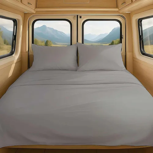 Vista 52 de NON Sticky cotton Juego de sábanas cortas de algodón egipcio de alta calidad para caravana, 4 piezas, bolsillo profundo de 12 pulgadas, suave, fácil