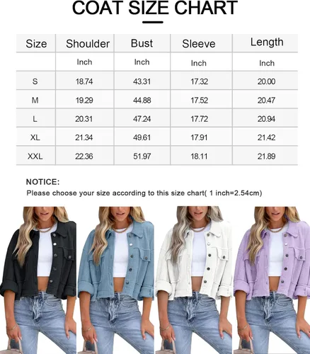Vista 6 de BZB Chaquetas de punto gofre para mujer, ligera, recortada, de manga larga, con botones