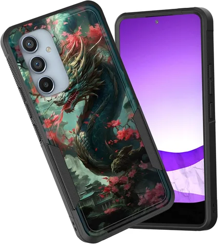 Vista 32 de Funda protectora para Galaxy A13 5G, doble capa híbrida resistente a prueba de golpes, policarbonato duro, silicona suave, TPU, funda protectora