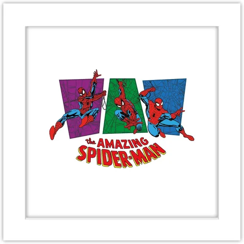 Vista 10 de Trends International Gallery Pops Marvel Spider-Man - Foco retro increíble Spider-Man 3 paneles de arte de pared, 12.00 x 12.00 pulgadas, versión