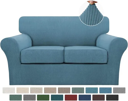 Vista 136 de Turquoize 2 fundas para sillas de sala de estar, funda de sofá con fundas de cojín individuales, funda de muebles para sillas (silla, beige biscotti)