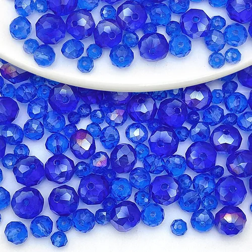 Vista 49 de 246 cuentas de cristal redondas de 0.118 pulgadas (0.118 in) con múltiples facetas sueltas espaciadoras de cristal para hacer joyas, pulseras