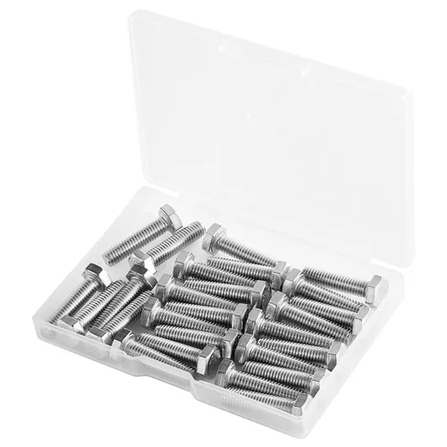 Vista 6 de M4-0.7 x 6mm Tornillos de cabeza hexagonal de servicio pesado, tornillos de cabeza hexagonal, acero inoxidable 304, rosca completa métrica, acabado