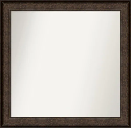 Vista 172 de Amanti Art Espejo de pared personalizado no biselado (25 x 25 pulgadas), marco de bronce acentuado, varios tamaños personalizados, espejo de baño