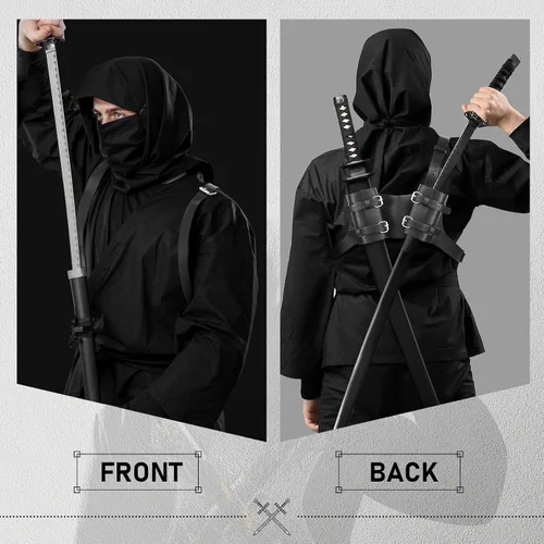 Vista 4 de Back Sword Holster Medieval Sword Holder Frog Negro