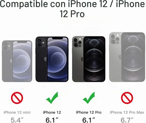 Vista 2 de JETech Funda mate para iPhone 12/12 Pro, color negro