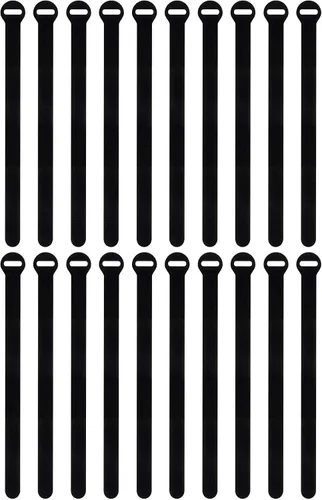 Vista 7 de Bridas de cable autoadheribles de Wrap-It Storage, negras, correas de 12.7 cm (paquete de 50) – Bridas de cable reutilizables con gancho y bucle