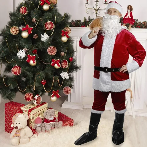 Vista 3 de Disfraz de Papá Noel de Navidad disfraz de Papá Noel de peluche trajes de Papá Noel