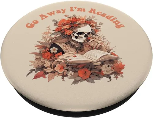 Vista 2 de Bookish - Divertido esqueleto gótico gótico amante de la lectura de libros, PopSockets intercambiables PopGrip