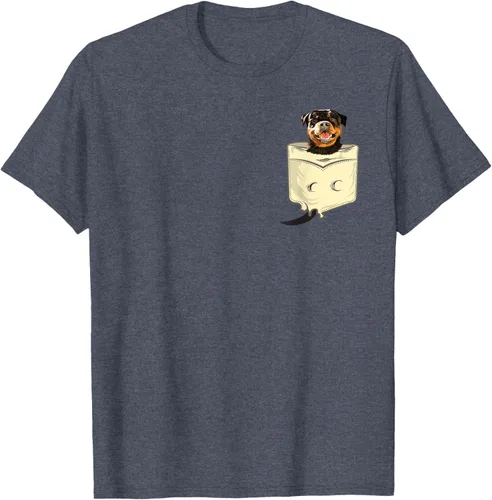 Vista 19 de Rottweiler In A Pocket - Camiseta de entrenamiento de cachorros para amantes de los perros, Negro