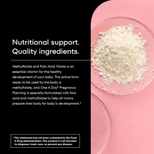 Vista 5 de One A Day Multivitamínico prenatal de planificación del embarazo para mujeres, vitaminas preembarazo para mujeres con metilfolato, ácido fólico