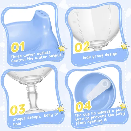 Vista 3 de Irenare 1 Pieza Taza Sippy de Vino para Bebé Copa de Plástico Copa Goblet Sin Derrames Vaso de Vino para Bebé Copa Sippy Goblet para Bebé Taza