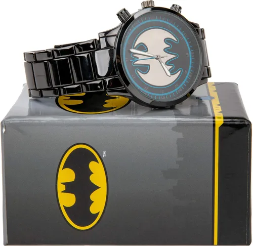 Vista 4 de Accutime Batman Reloj de acero inoxidable negro, Negro -, Moderno