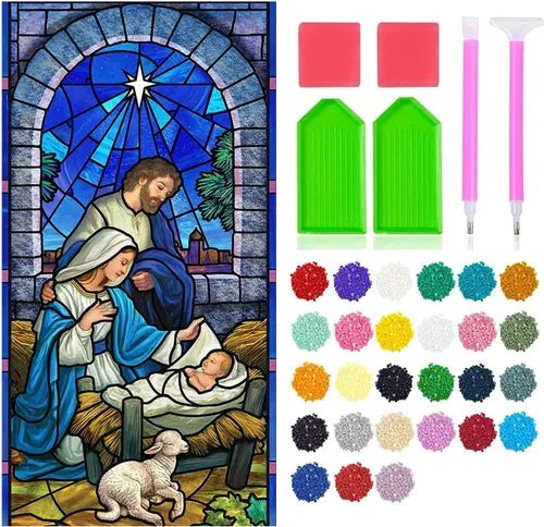 Vista 8 de JesMolla Kits de Pintura de Arte de Diamantes 5D DIY para Adultos, Tamaño Grande Taladro Completo Artes de Diamantes con Pedrería Pegada, Pintura