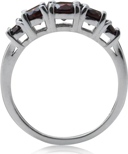 Vista 35 de Silvershake Anillo de plata de ley 925 chapada en oro blanco o amarillo con piedra natal de 5 piedras para mujer Azul zafiro creado