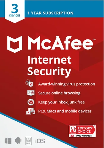 Vista 9 de McAfee Internet Security 2022 10 dispositivos Software antivirus Administrador de contraseñas Windows/Mac/Android/iOS 1 año de suscripción