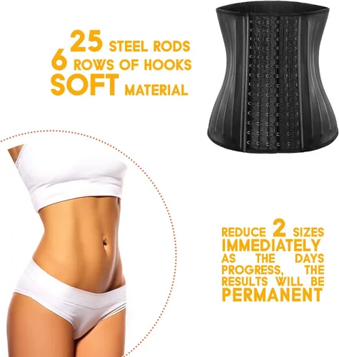 Vista 9 de Zen Zen - 25 huesos de acero de látex entrenador de cintura para mujer cintura corsé moldeador de cuerpo