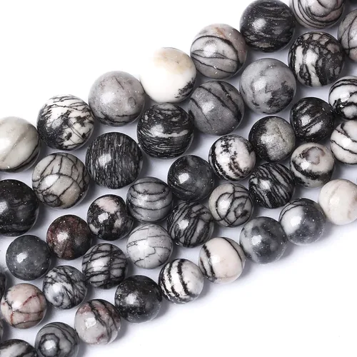 Vista 125 de 100 cuentas de piedra multicolor natural de 0.236 pulgadas (0.236 in), cuentas espaciadoras sueltas redondas para hacer pulseras, collares, aretes