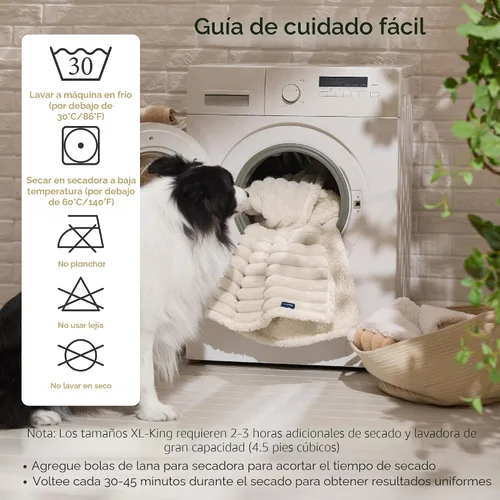 Vista 7 de Bedsure ComfyFleece® - Mantas impermeables para perros pequeños Crema