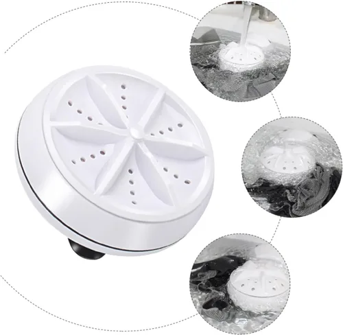 Vista 7 de GALPADA Mini lavadora portátil con alimentación por USB, lavadora de viaje giratoria para ropa ligera, calcetines, toallas, dormitorio, apartamento