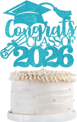 Vista 24 de Gold Class of 2025 - Decoración para tartas de graduación con purpurina para la clase de 2025, suministros de fiesta de graduación – Graduados