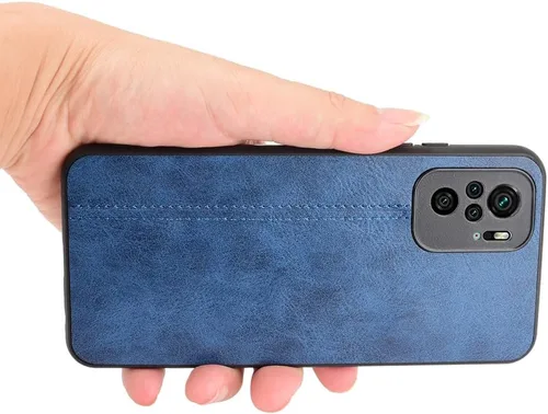 Vista 6 de Funda de teléfono para Xiaomi Redmi Note 10S, Funda para Xiaomi Redmi Note 10S Funda protectora de cuero PU estilo vaca, cubierta antideslizante a
