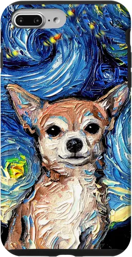 Vista 12 de Aja - Funda para iPhone 17, diseño de perro de noche estrellada, color marrón