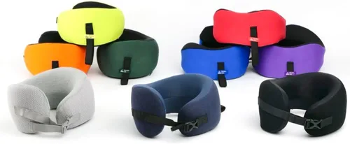 Vista 9 de C CUSHION LAB Almohada de viaje, galardonado diseño ergonómico patentado para mentón y cuello, almohada de espuma viscoelástica para el cuello
