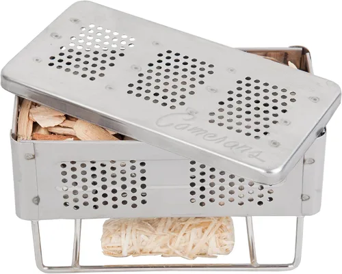 Vista 8 de Camerons The Flip - Caja profesional para ahumadores calientes y fríos, caja de humo patentada para parrilla de gas o carbón con Firestarters