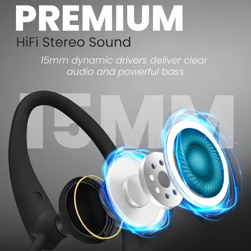 Vista 3 de PHILIPS SHS3200BK/37 Auriculares flexibles con gancho para la oreja, color negro