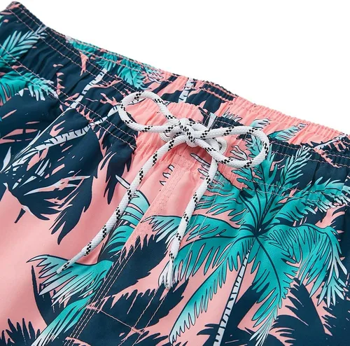 Vista 3 de WavingSpark - Short de baño divertido con forro de malla, de secado rápido para hombre
