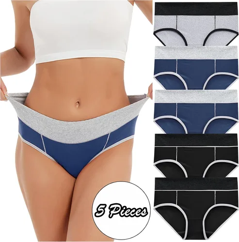 Vista 2 de Bragas de retazos para mujer, de talla grande, sexy, transpirables, bragas de bikini para mujer
