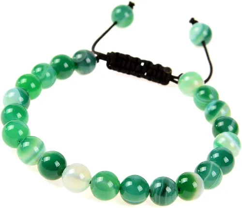 Vista 3 de Massive Beads - Pulsera de cuentas de cristales de macramé con poder curativo natural, unisex, ajustable, 516 pulgadas (8 mm)