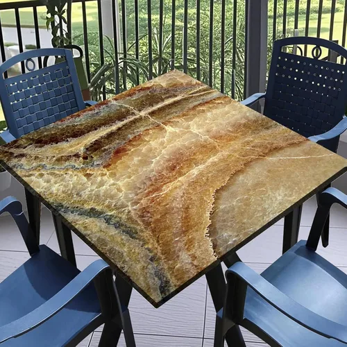 Vista 106 de Mantel redondo ajustable con mantel elástico para exteriores, manteles elásticos redondos para mesas, manteles impermeables y lavables