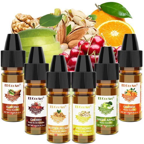 Vista 10 de Aceite Aromatizante para Alimentos - Sabores Concentrados de Dulces, 36 Aceites Aromatizantes Líquidos para Brillo Labial, Aceite de Sabor Algodón