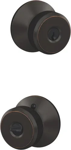 Vista 56 de SCHLAGE Pomo de bloqueo sin giro, latón antiguo (F170 ORB 609) (paquete de 2)