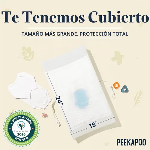 Vista 2 de Peekapoo - Los cambiadores originales desechables para bebé – 50 unidades Super suaves, impermeables, ultraabsorbentes Portátiles, aptos